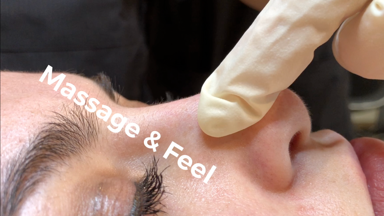 nose massage during non surgical nose job treatment